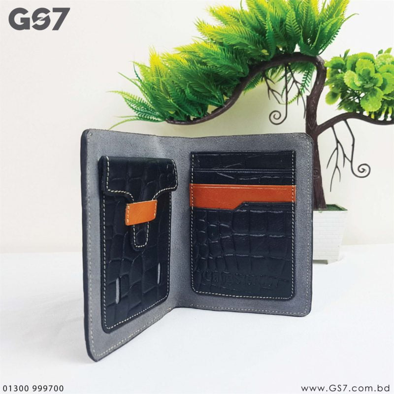 GS7 Croco Shaped Bifold Leather Wallet 02 01